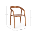 Krzesło z podłokietnikami Dotty z drewna tekowego 