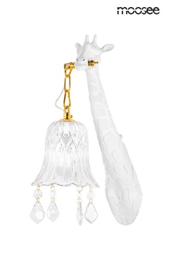 Designerska lampa ścienna Giraffe biała