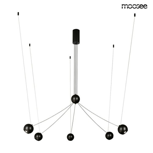 Nowoczesna lampa wisząca Octo 5 czarna