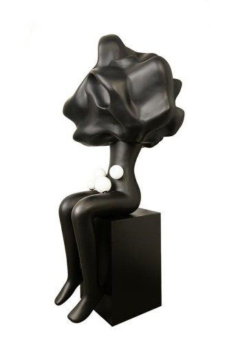 Designerska lampa podłogowa rzeźba Human in the Clouds czarna