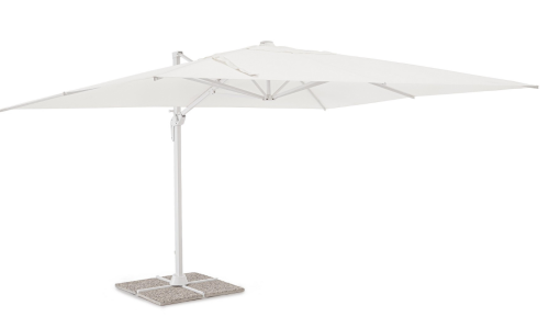 Nowoczesny parasol ogrodowy boczny Vega 3x4 biały