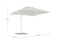 Nowoczesny parasol ogrodowy boczny Eden 3x3 biały
