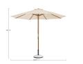 Parasol ogrodowy Syros Ø 3 z drewna
