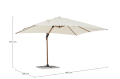 Nowoczesny parasol ogrodowy boczny Orion 3x4 beżowy