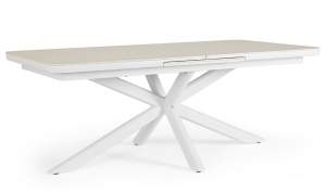 Duży rozkładany stół ogorodowy Pascal 200-260x100 biały