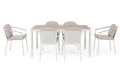 Ogrodowy zestaw jadalniany Ulises piaskowy stół + 6 krzeseł 