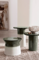 Ceramiczny stolik kawowy Baraki biel i zieleń H30