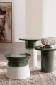 Ceramiczny stolik kawowy Baraki stonowana zieleń H35,5