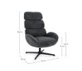 Elegancki fotel wypoczynkowy Vilante grafit