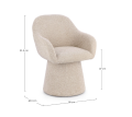 Nowoczesny fotel na obrotowej podstawie Antara Beżowy