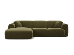 Sofa narożna 4-osobowa Molino jasny zielony welur