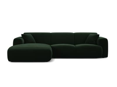 Sofa narożna 4-osobowa Molino butelkowy zielony welur