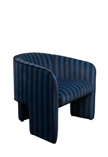 Fotel w niebiesko-czarne paski JOLIE MaMaison