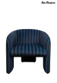 Fotel w niebiesko-czarne paski JOLIE MaMaison