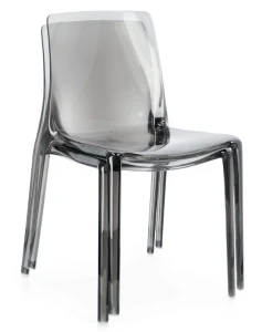 Transparentne krzesło Adele w kolorze dymnym