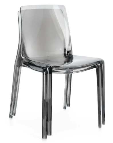 Transparentne krzesło Adele w kolorze dymnym