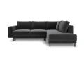 Sofa narożna Caro z funkcją spania velvet ciemnoszara P/L