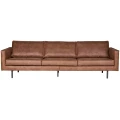 Sofa 3-osobowa RODEO naturalna skóra z recyklingu koniak