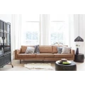 Sofa 3-osobowa RODEO naturalna skóra z recyklingu koniak