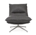 Ciemno-szary fotel ALANEZ w stylu vintage