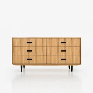 Komoda sideboard D-S13 sześcio-szufladowa fornir dąb