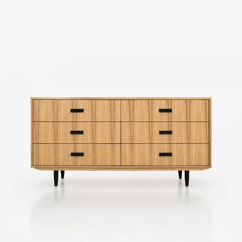 Komoda sideboard D-S13 sześcio-szufladowa fornir dąb