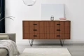 Komoda sideboard D-S13 sześcio-szufladowa fornir orzech kolor tekowy