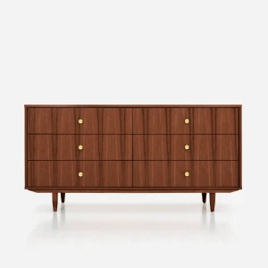 Komoda sideboard D-S13 sześcio-szufladowa fornir orzech kolor tekowy