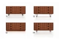 Komoda sideboard D-S13 sześcio-szufladowa fornir orzech kolor tekowy