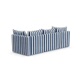 Komfortowa sofa ogrodowa granatowe pasy Lunea