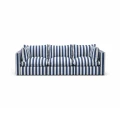 Komfortowa sofa ogrodowa granatowe pasy Lunea