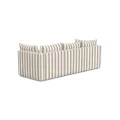 Tapicerowana sofa ogrodowa beżowe pasy Lunea