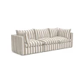 Tapicerowana sofa ogrodowa beżowe pasy Lunea