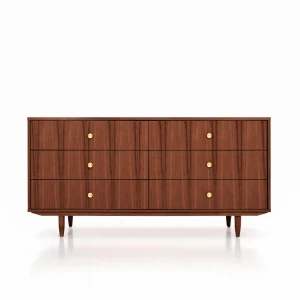Komoda sideboard D-S13 sześcio-szufladowa fornir orzech kolor tekowy