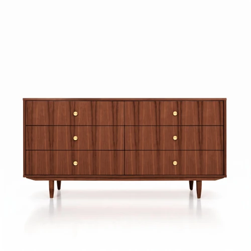 Komoda sideboard D-S13 sześcio-szufladowa fornir orzech kolor tekowy