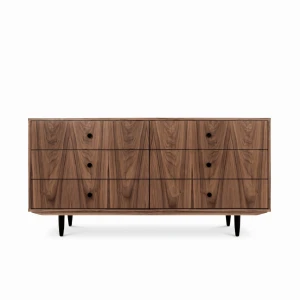Komoda sideboard D-S13 sześcio-szufladowa fornir orzech amerykański