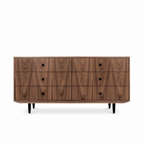Komoda sideboard D-S13 sześcio-szufladowa fornir orzech amerykański