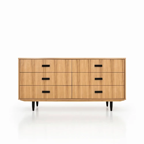 Komoda sideboard D-S13 sześcio-szufladowa fornir dąb