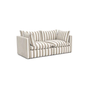 Tapicerowana sofa ogrodowa 2-osobowa beżowe pasy Lunea