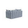Tapicerowana sofa ogrodowa 2-osobowa granatowe pasy Lunea