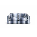 Tapicerowana sofa ogrodowa 2-osobowa granatowe pasy Lunea