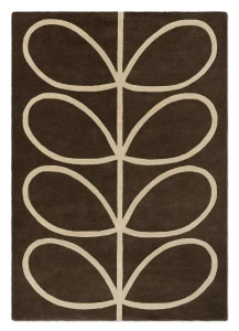 Brązowy Dywan w Liście - GIANT LINEAR STEM WALNUT