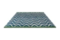 Niebieski Dywan Geometryczny - DHURRIE BLUE