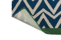 Niebieski Dywan Geometryczny - DHURRIE BLUE