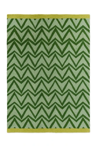 Zielony Dywan Geometryczny - DHURRIE GREEN