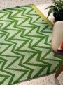 Zielony Dywan Geometryczny - DHURRIE GREEN