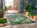 Zielony Dywan Zewnętrzny w Liście - ACANTHUS NETTLE SKY BLUE