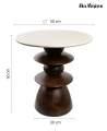 MaMaison stolik RONDA 50 drewno mango /   marmur
