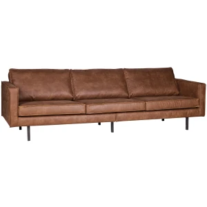 Sofa 3-osobowa RODEO naturalna skóra z recyklingu koniak