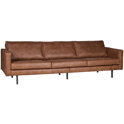 Sofa 3-osobowa RODEO naturalna skóra z recyklingu koniak